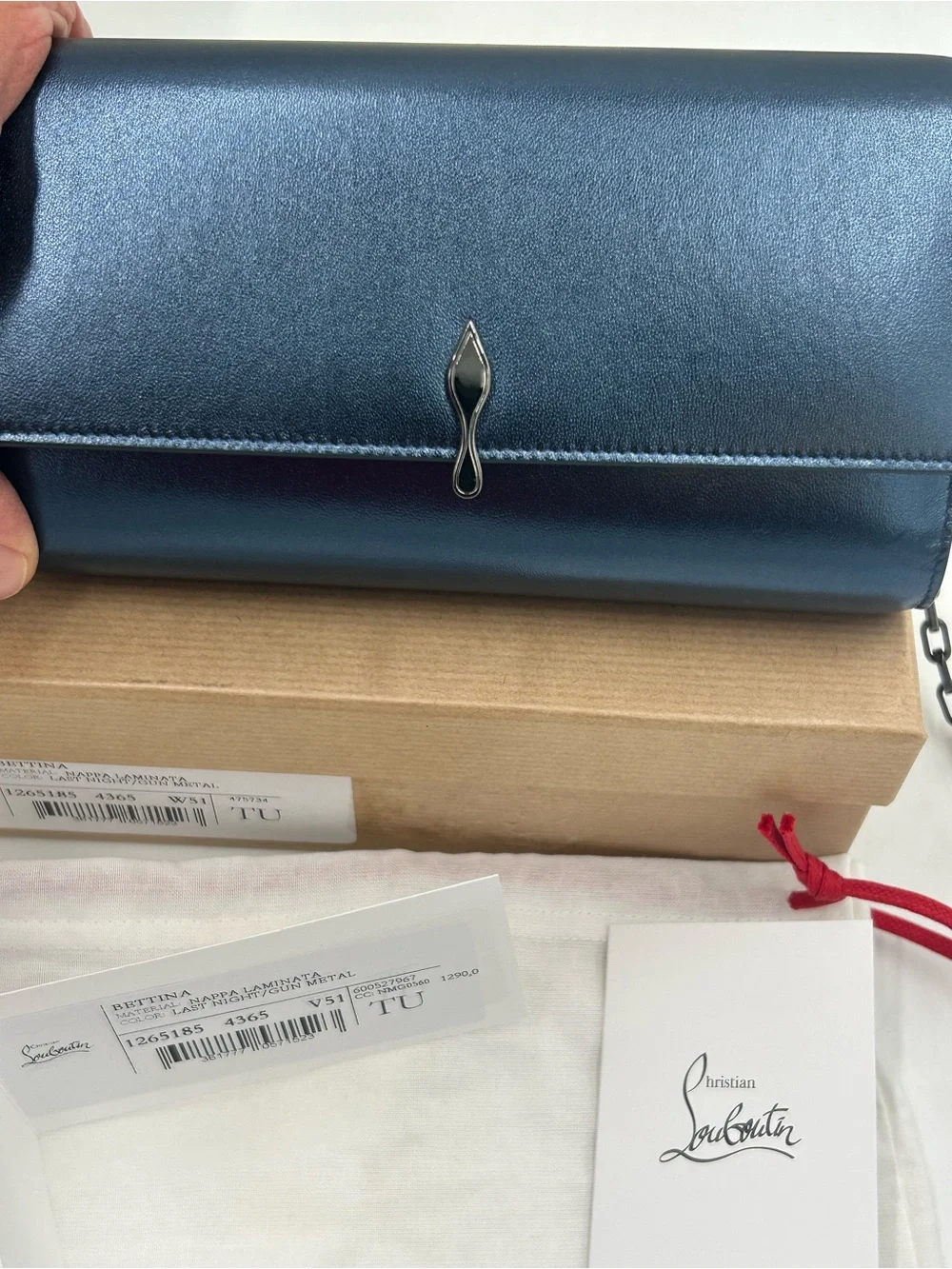 Women's Christian Louboutin Bettina nappa  lamb leather wallet on a chain